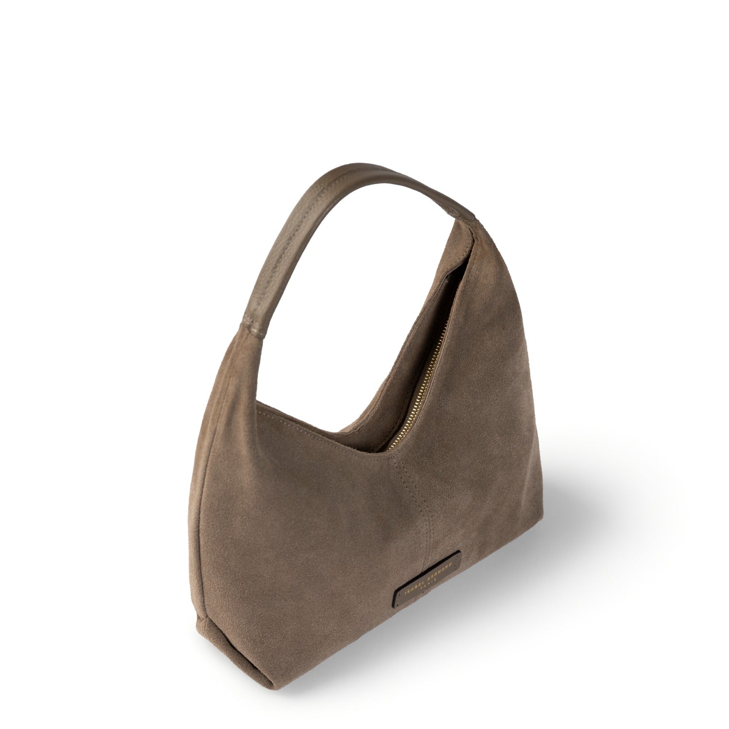 Isabel Bernard Honoré Grace mini taupe suede handbag IB21132-178
