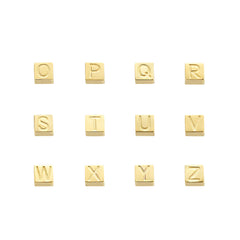 Isabel Bernard Le Carré Felie 14 Carat Golden Initial Charm cube IB340043
