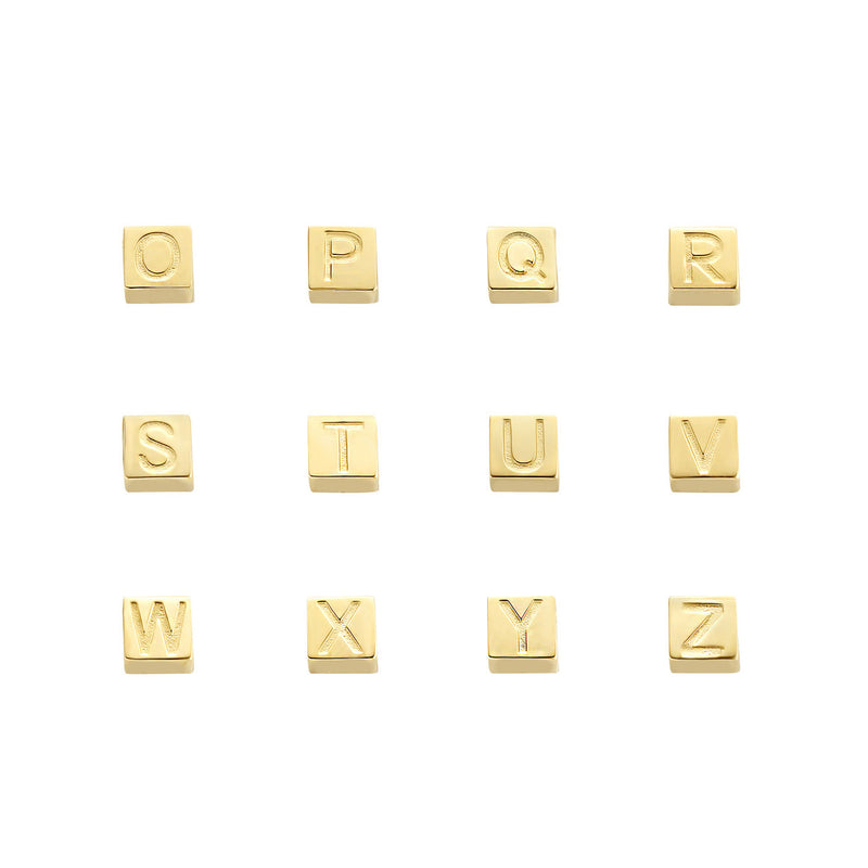 Isabel Bernard Le Carré Felie 14 Karaat Gouden Initial Bedel Kubus IB340043-zoom-