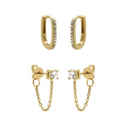 Karma 925 Sterling Silver Gold-coloured Sun Kissed Earparty EPV22GP