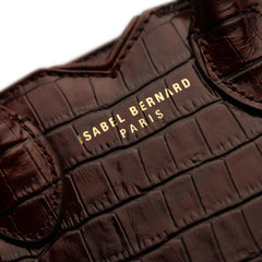 Isabel Bernard Honoré Cloe Mini Croco Brown Calfskin Leather Handbag IB21124-230