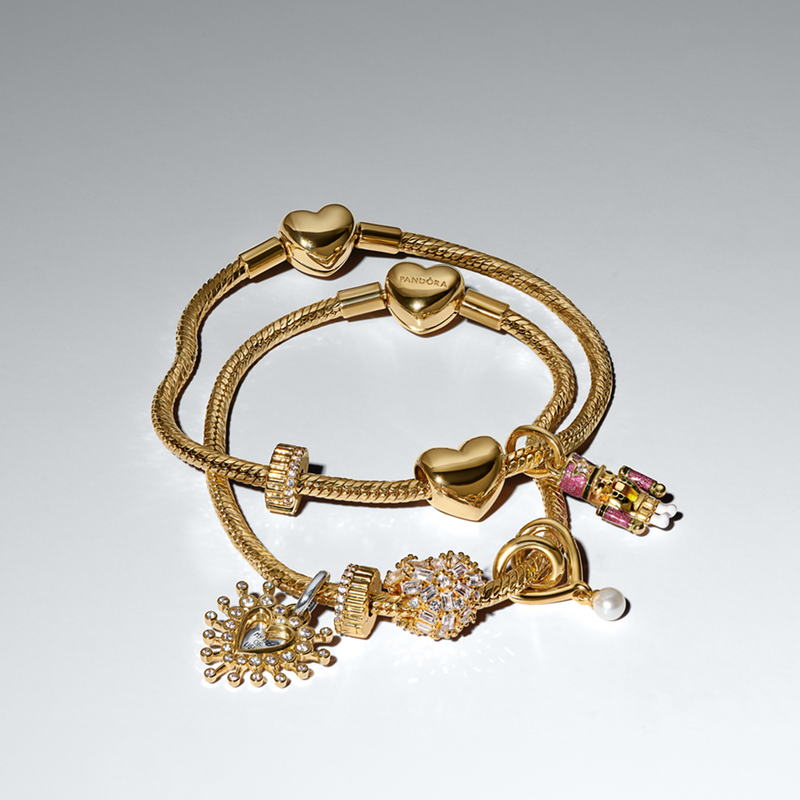 Pandora Moments Gold Plated Sparkling Heart Charm 764240C01-zoom-