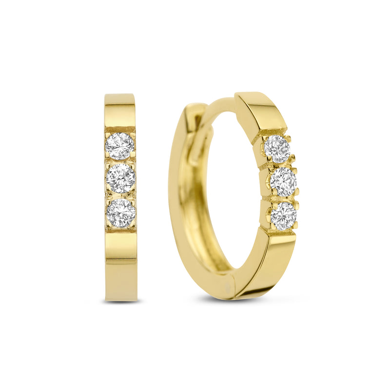 Isabel Bernard De la Paix Madeline 14 karaat gouden oorringen | diamant 0.15 ct | IBD360018-zoom-