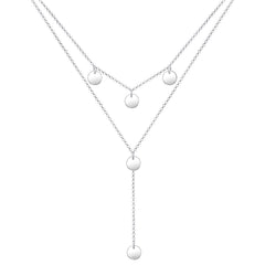 Elli 925 Sterling Silver Layered Y Chain Necklace 2004-BF-0007677-001