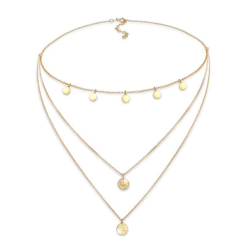 Elli 925 Sterling Silver Layered Choker with Coin 2004-BF-0007784-001-zoom-