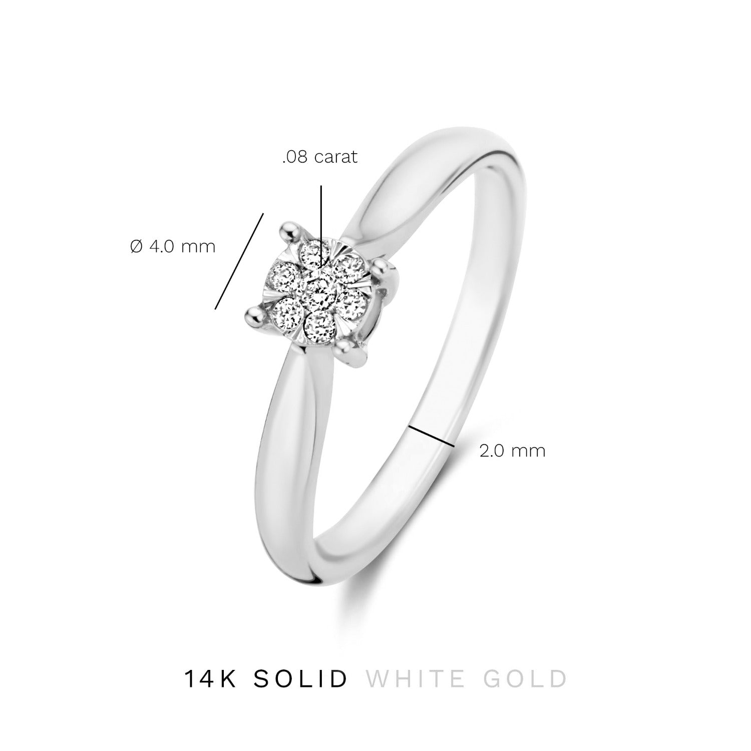 Isabel Bernard De la Paix Hanaé 14 Carat Whitegold Ring | diamond 0.08 ct | IBD330009-50