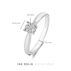 Isabel Bernard De la Paix Hanaé 14 Carat Whitegold Ring | diamond 0.08 ct | IBD330009-50