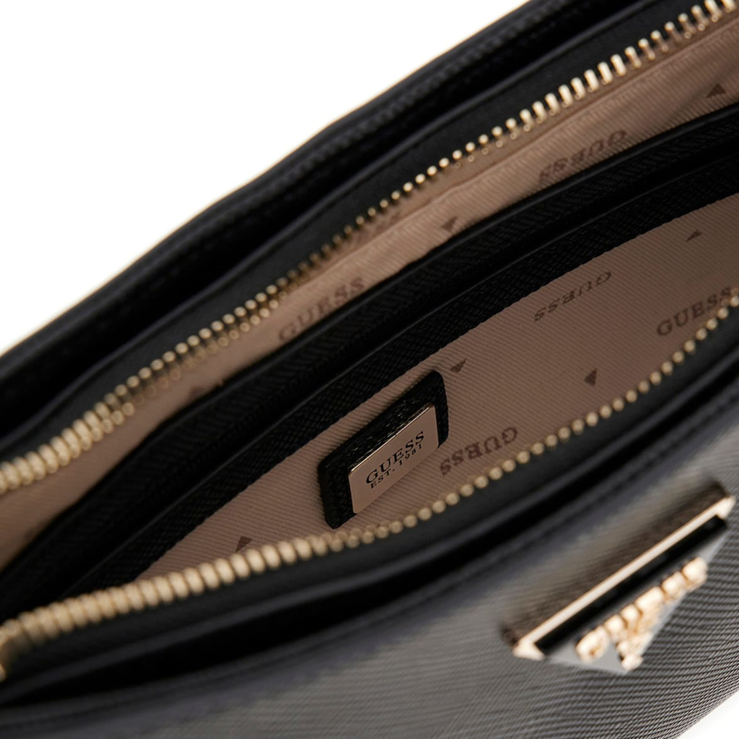 Guess Noelle Black Top Zip Shoulder Bag HWZG96-72180-BLA