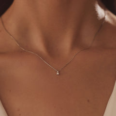 Isabel Bernard De la Paix Céline 14 Carat Whitegold Necklace | diamond 0.05 ct | IBD350004