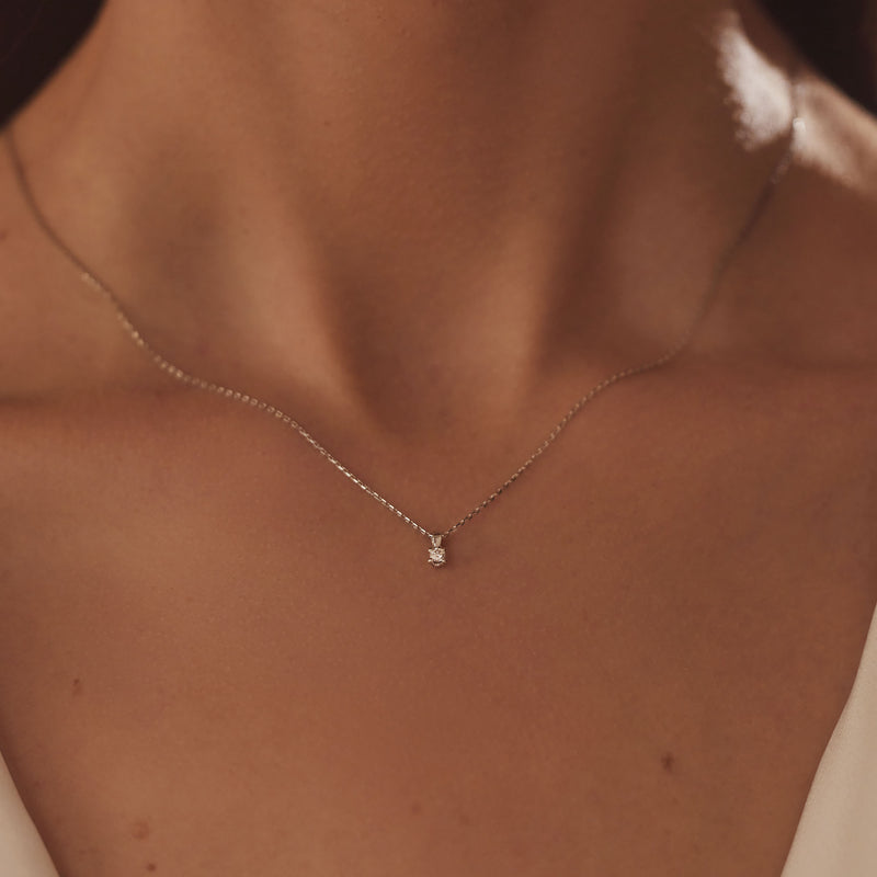 Isabel Bernard De la Paix Céline 14 karaat witgouden collier | diamant 0.05 ct | IBD350004-zoom-