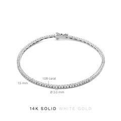 Isabel Bernard De la Paix Madeline 14 Carat Whitegold Tennis Bracelet | diamond 1.08 ct | IBD320006