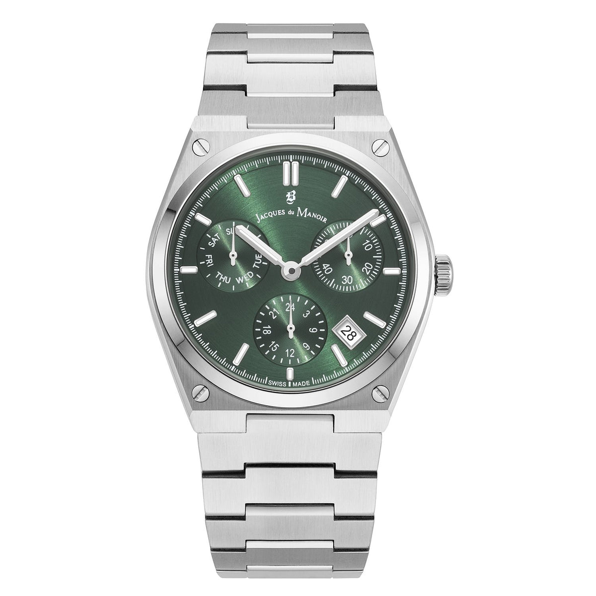 Jacques du Manoir Horizon Gents Multifunction Silver-Coloured Stainless Steel Men's Watch JWN05702
