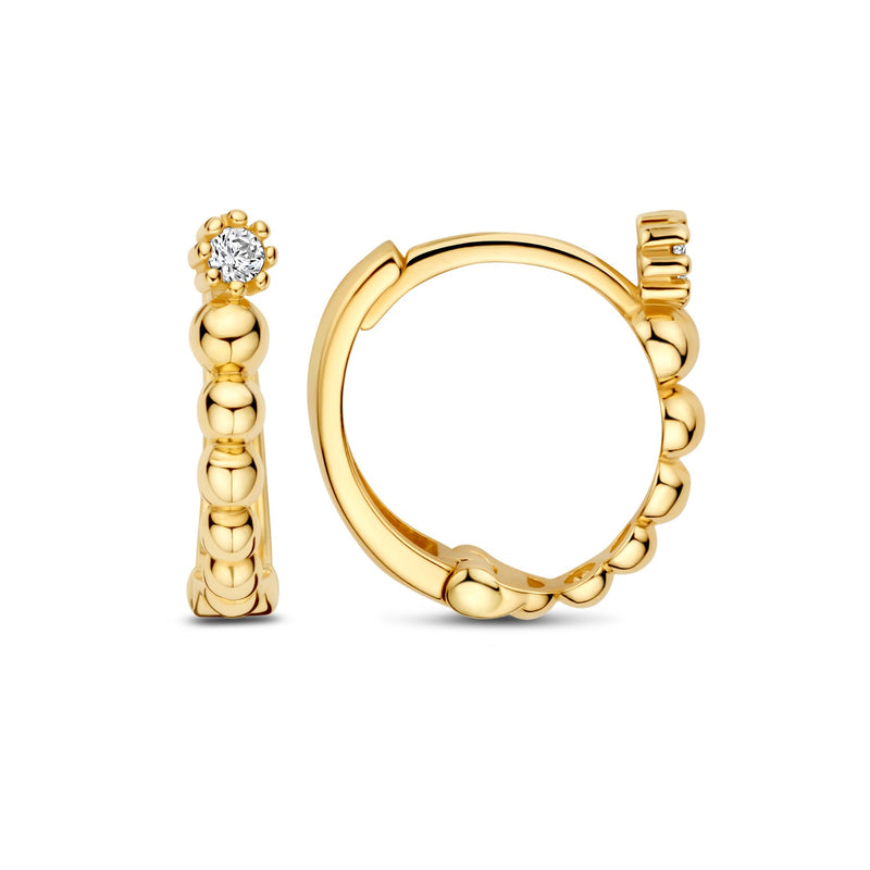 Beloro Jewels Monte Napoleone Milena 9 karaat oorringen met zirkonia (11 mm) BO360098-zoom-