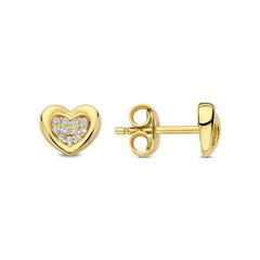 Beloro Jewels Regalo d'Amore 9 karat gold bracelet and ear studs gift set with heart BO90054