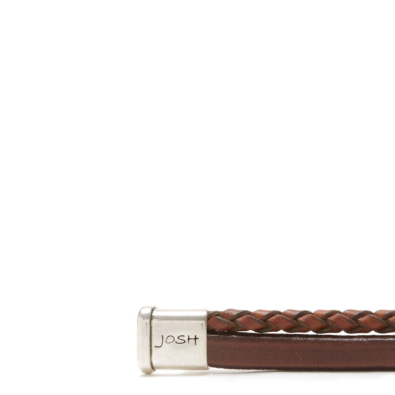 Josh Cognac Armband 09110-BRA-COGNAC-M (Lengte: 20.50 cm)-zoom-