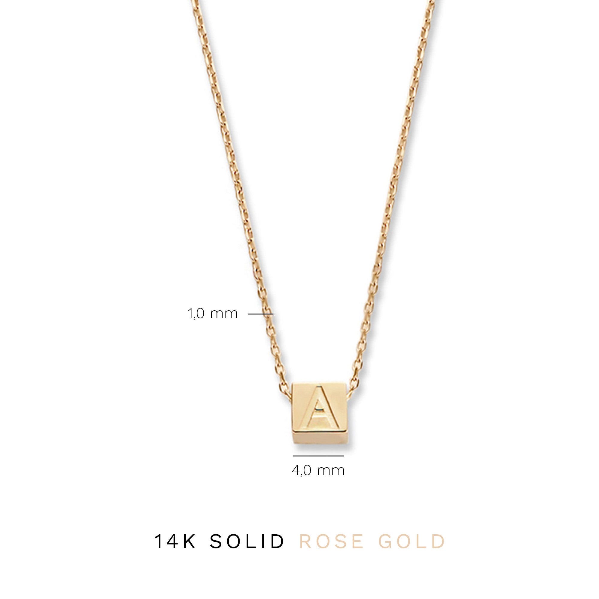 Isabel Bernard La Concorde 14 Karaat Roségouden Kubus Initial Ketting IB340055-Z