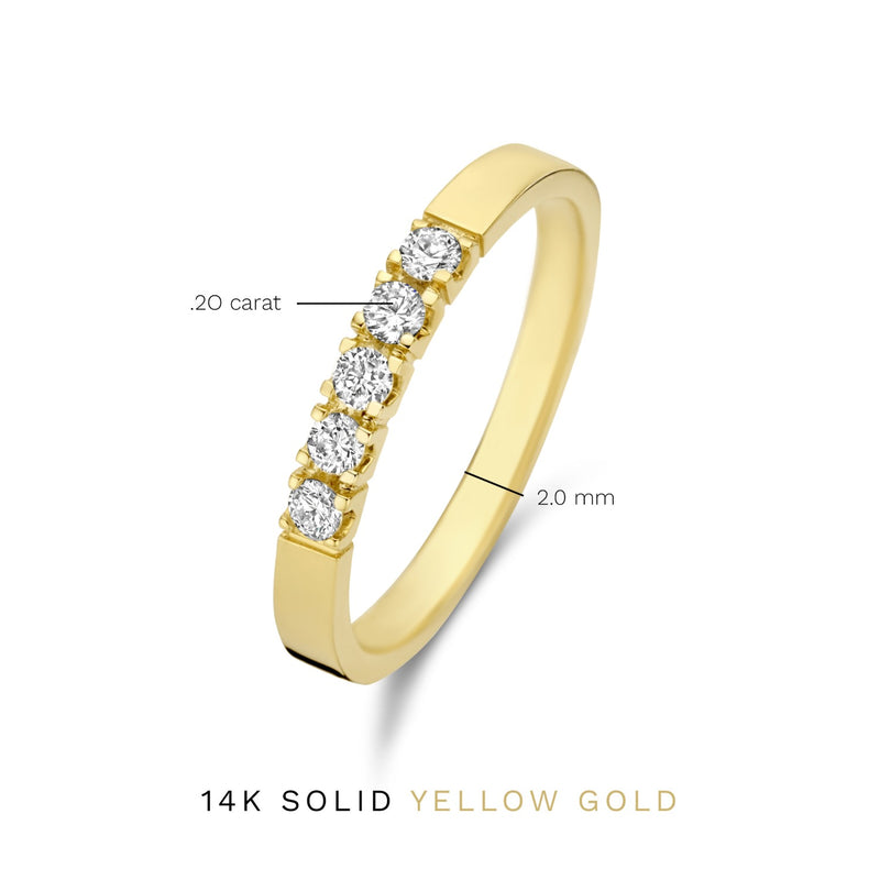 Isabel Bernard De la Paix Madeline 14 karaat gouden ring | diamant 0.20 ct | IBD330018-48-zoom-