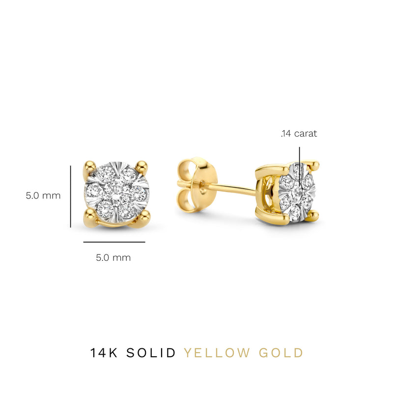 Isabel Bernard De la Paix Hanaé 14 karaat gouden oorknoppen | diamant 0.28 ct | IBD360013-zoom-