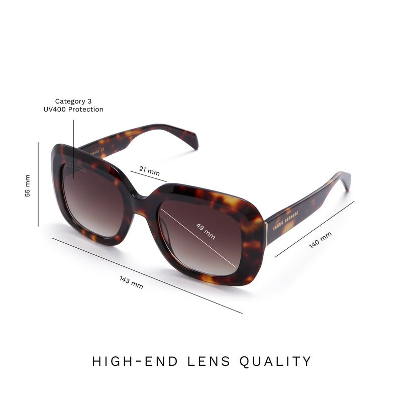 Isabel Bernard La Villette Rive Bruine Tortoise Vierkante Zonnebril IB400003-14-14-zoom-