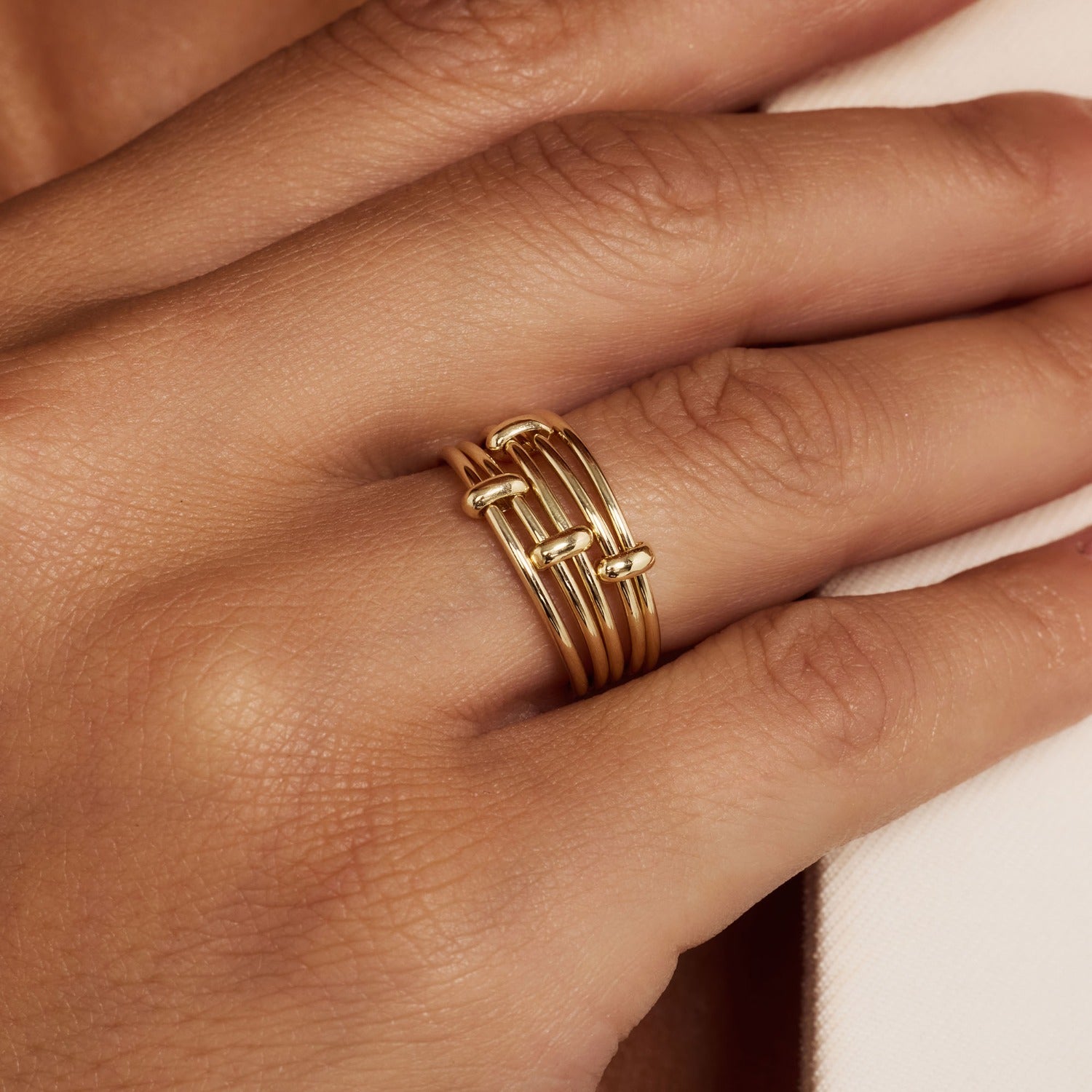 Isabel Bernard Cour d'Honneur Adora 14 karat golden 5-piece multiring IB330103-54