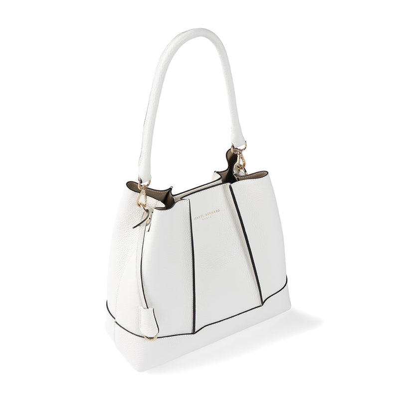 Isabel Bernard Femme Forte Macie Crème Kalfsleren Schoudertas IB25074-070-zoom-