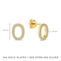 Parte Di Me Bibbiena Poppi Clara 925 Sterling Silver Gold Plated Ear Studs PDM36196