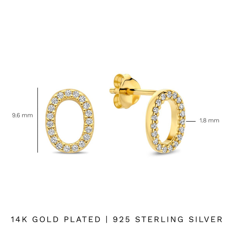 Parte Di Me Bibbiena Poppi Clara 925 Sterling Zilveren Gold Plated Oorknoppen PDM36196-zoom-