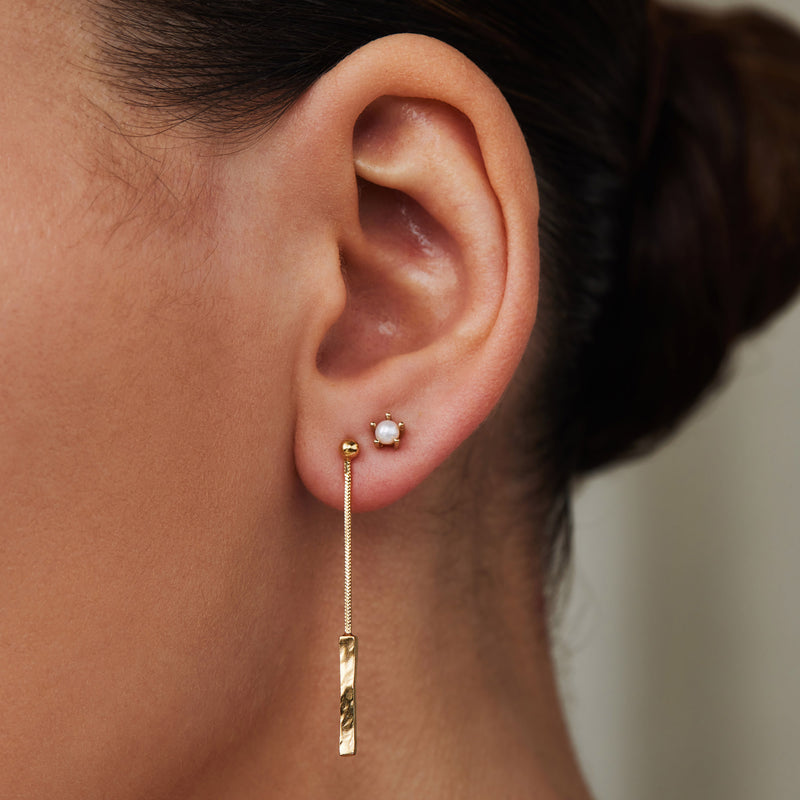 Violet Hamden Sisterhood Moonscape 925 Sterling Zilveren Gold Plated Oorbellen met Staven VH16051-zoom-