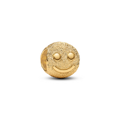 Pandora Moments Gold Plated Mini Charm Textured Happy Face 764526C00