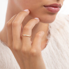 Isabel Bernard Rivoli Josie 14 Karat Gold Stacking Ring With Zirconia Stone IB330112-48