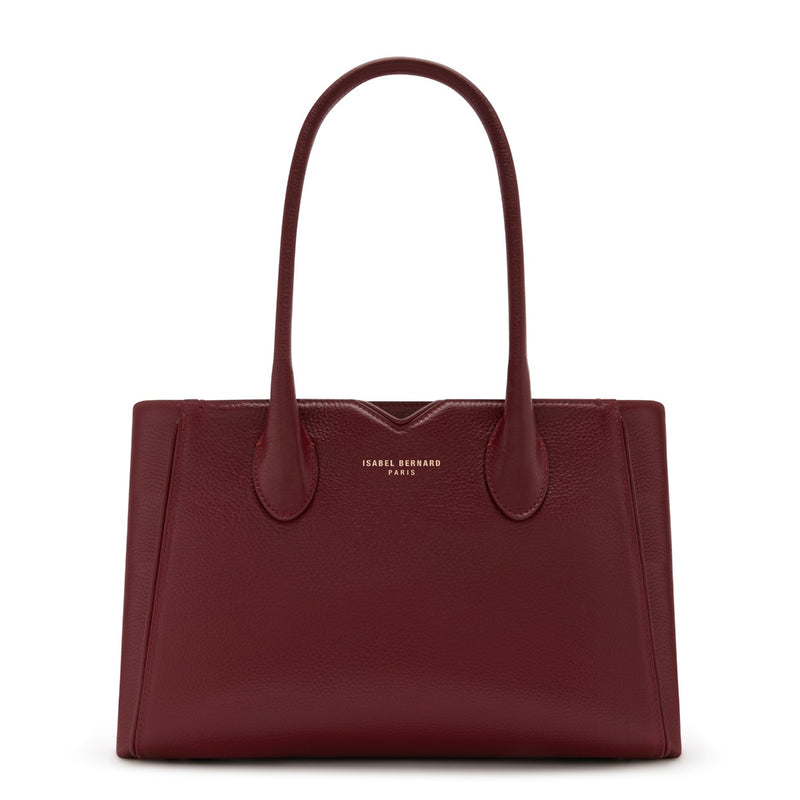 Isabel Bernard Honoré Cloe Midi Bordeaux Kalfsleren Handtas IB25082-052-zoom-