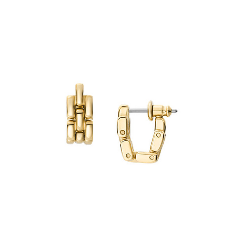 Fossil Arden Gold Coloured Stainless Steel Earrings JF04902710-zoom-