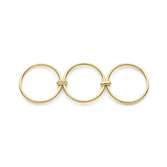Isabel Bernard Cour d'Honneur Adora 14 karat golden 3-piece multiring with zirkonia stones IB330105-52