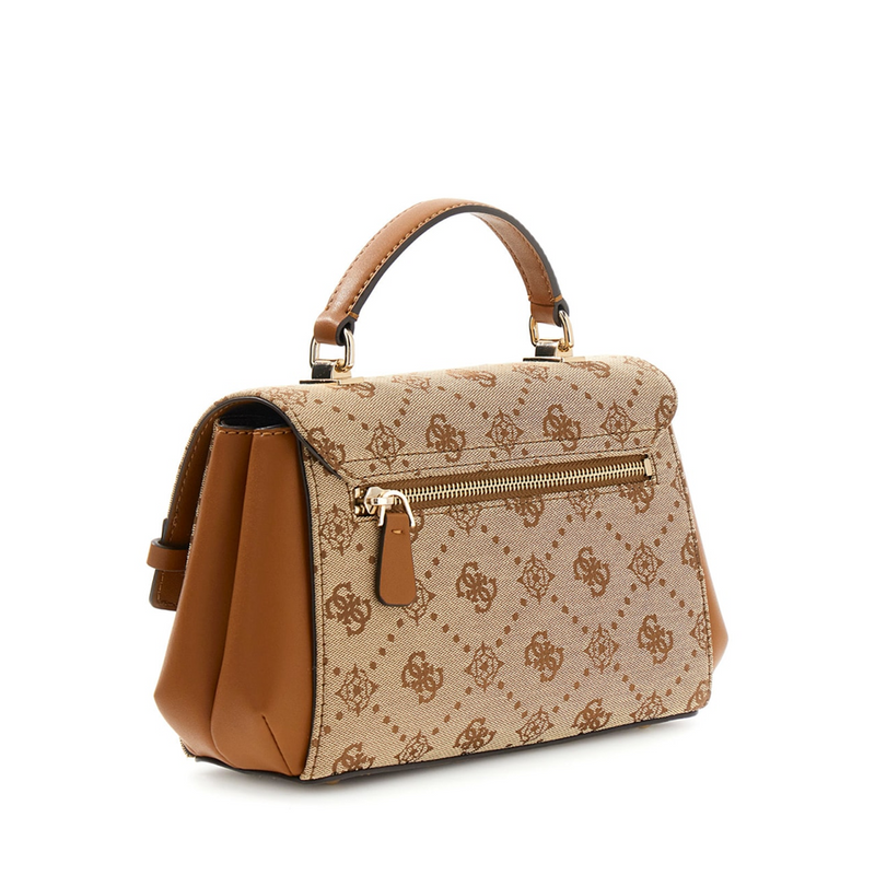 Guess Melinda Latte Logo Top Handle Flap Handbag HWJP99-2200-LTL-zoom-