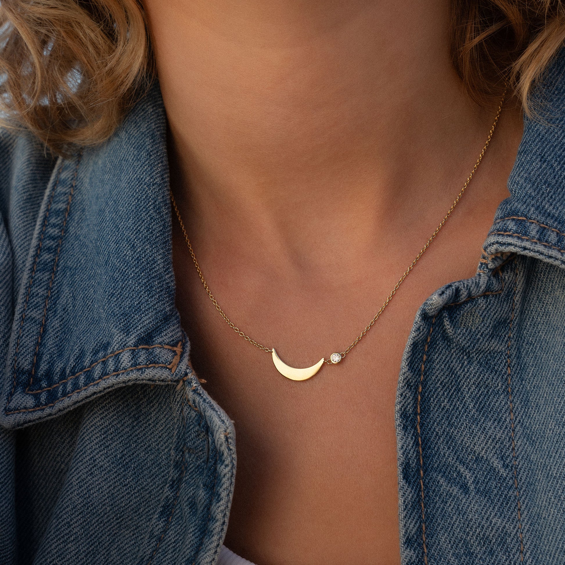 Violet Hamden Luna 925 Sterling Silver Gold Plated Necklace VH340046