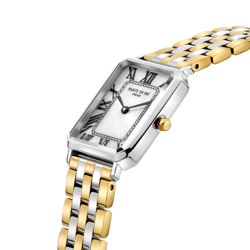 Parte di Me Orologio rechthoekig dameshorloge goud- en zilverkleurig PDM09022-zoom-