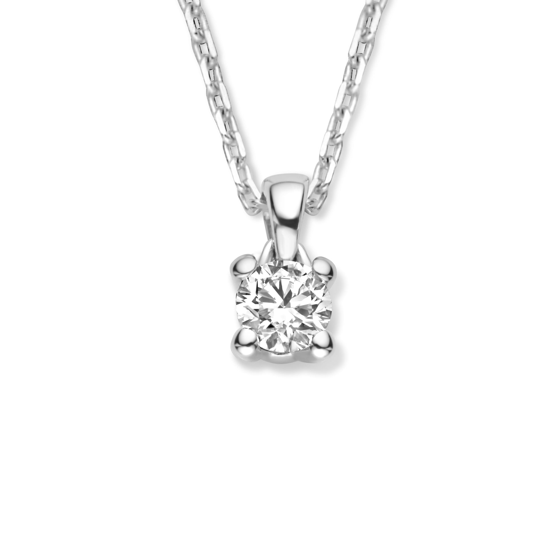 Isabel Bernard De la Paix Christine 14 Carat Whitegold Necklace | diamond 0.10 ct | IBD350006