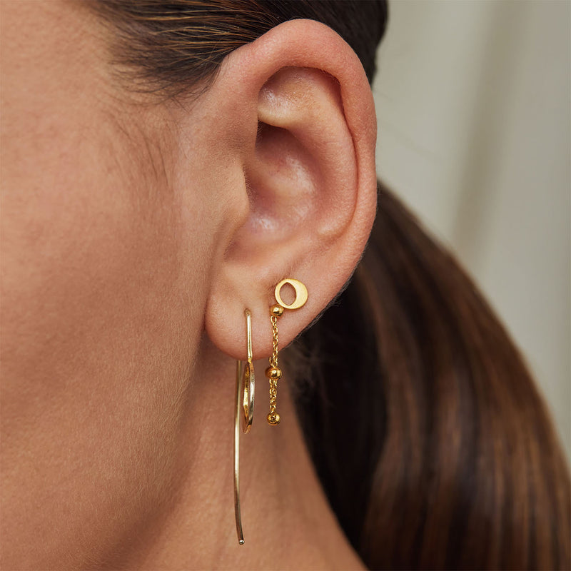 Violet Hamden Luna 925 Sterling Zilveren Gold Plated Oorhangers met Manen VH10112-zoom-