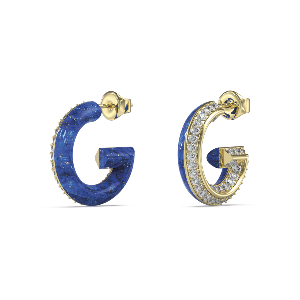 Guess G Crystal Gold and Blue Earrings JUBE05436JWYGBLT-U
