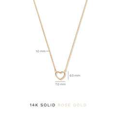 Isabel Bernard La Concorde Amore 14 Carat Rosegold NecklacewithHeart IB340063