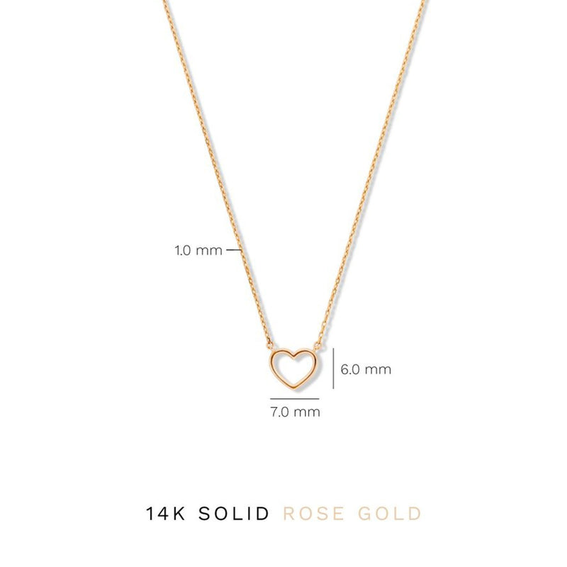 Isabel Bernard La Concorde Amore 14 Karaat Rosé Gouden Collier Met Hartje IB340063-zoom-