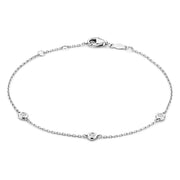Isabel Bernard De la Paix Alfie 14 karaat witgouden armband | diamant 0.12 ct | IBD320003