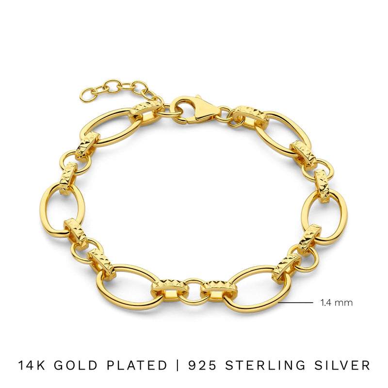 Parte Di Me Bibbiena Poppi Clara 925 Sterling Zilveren Gold Plated Schakelarmband PDM32140-zoom-