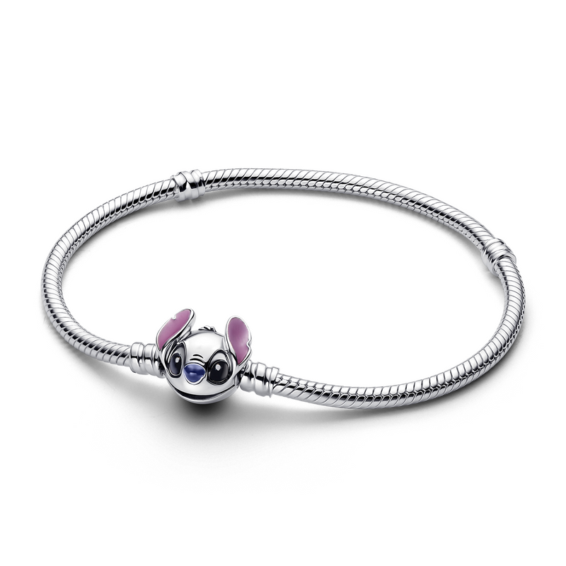Pandora Collabs 925 Sterling Silver Disney Stitch Snake Chain Bracelet 593738C01-17-zoom-