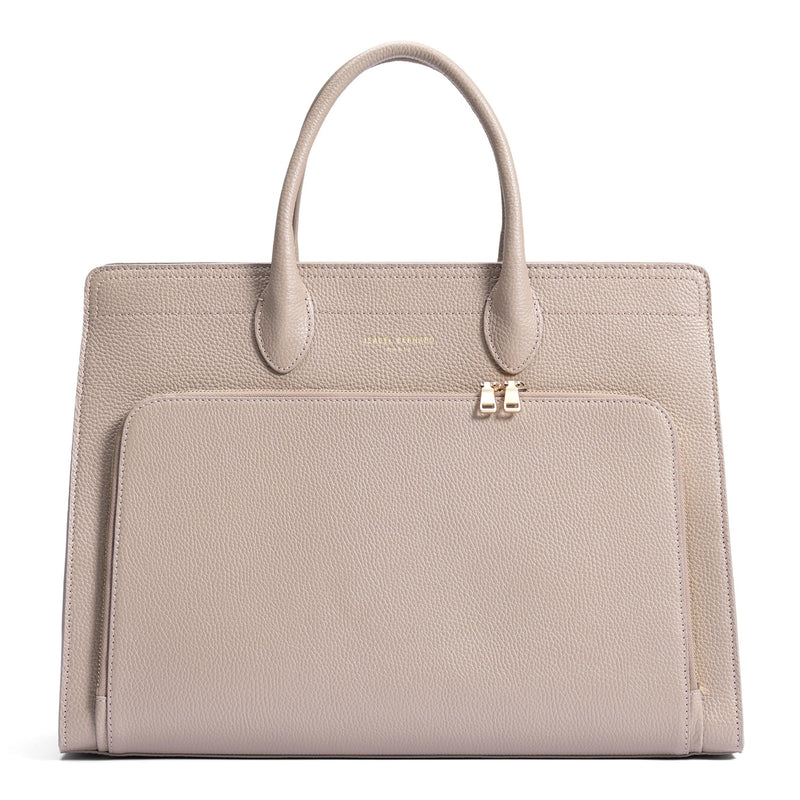 Isabel Bernard Honoré Nadine Taupe Handtas van Kalfsleer IB25038-zoom-