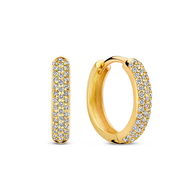 Isabel Bernard De la Paix Laure 14 karaat gouden oorringen met Diamant 0.25 karaat IBD360030-zoom-