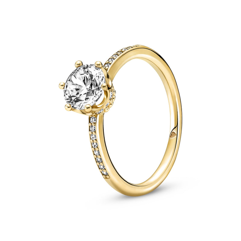 Pandora Clear Sparkling Crown Solitaire Ring 168289C01-52-zoom-