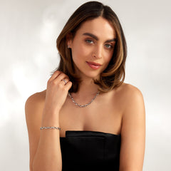 Parte Di Me Bibbiena Poppi Lucia 925 Sterling Silver Link Necklace PDM34101