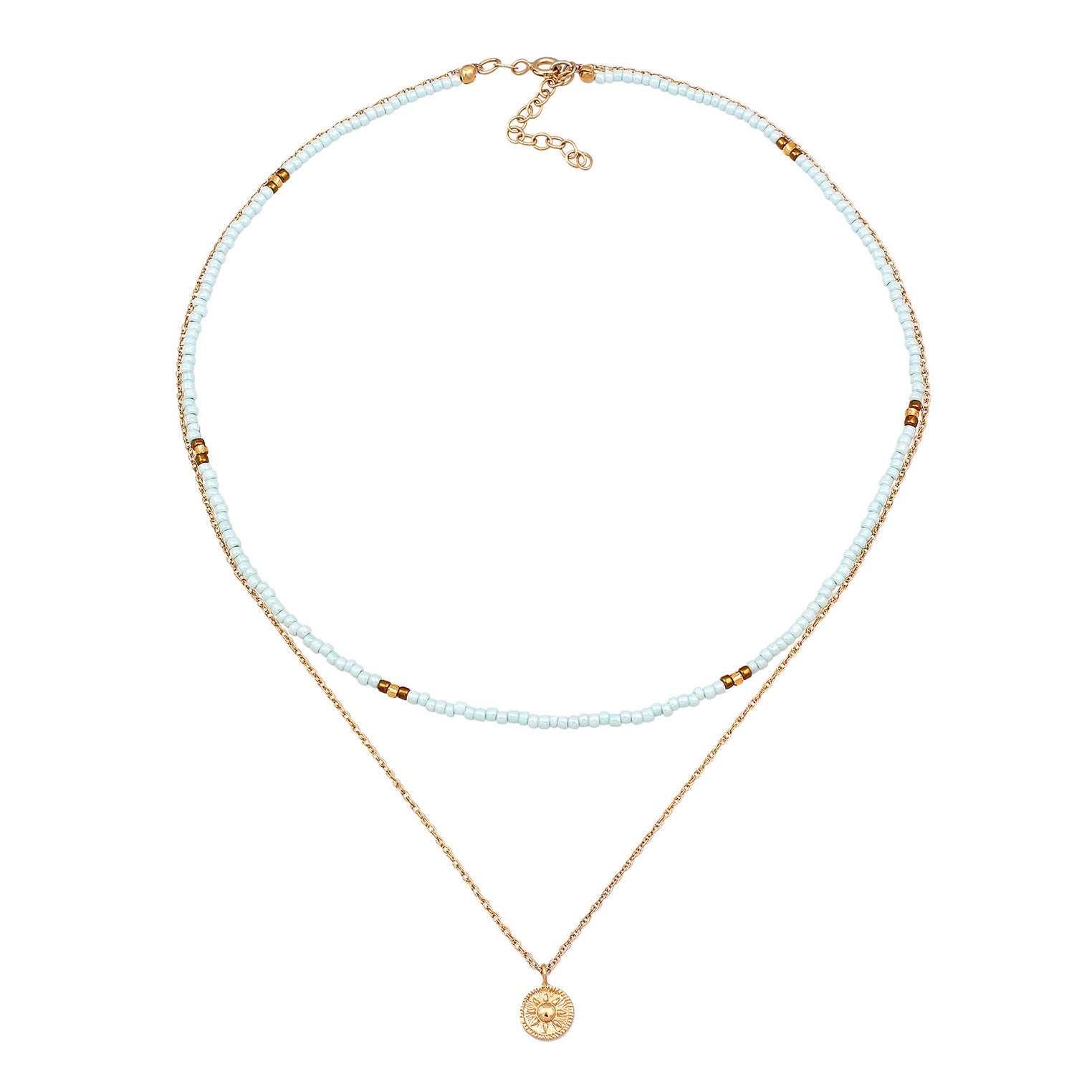 Elli 925 Sterling Silver Layered Choker Gold plated 2004-BF-0007906-001