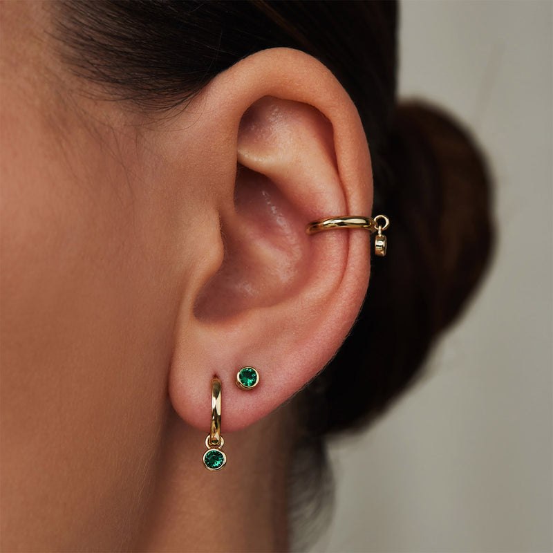 Violet Hamden Venus 925 Sterling Zilveren Gold Plated oorringen met Geboortesteen VH360015-MAY-zoom-